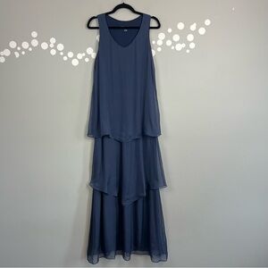 Soft Surroundings Tiered Silk Chiffon Maxi Dress Size Smalll Tall